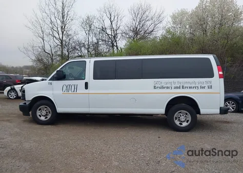 2023 Chevrolet Express Passenger Rwd 3500 Extended Wheelbase Ls from USA, damaged, VIN 1GAZGNFP2P1137216